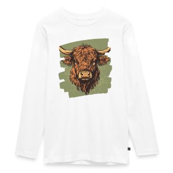 Bovins écossais des Highlands - T-shirt manches longues Premium Ado - blanc - Devant - AI Model Kid Female (0cm)