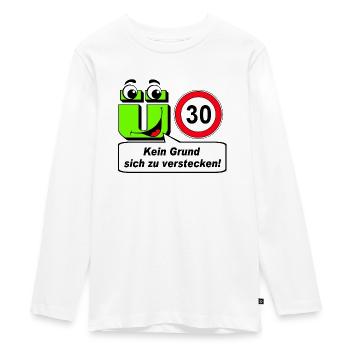 30e anniversaire, plus de 30 ans Aucune raison de se cacher - T-shirt manches longues Premium Ado - blanc - Devant - AI Model Kid Female (0cm)