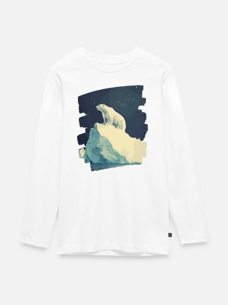 Eisbär - Teenager Premium Bio Langarmshirt - Weiß