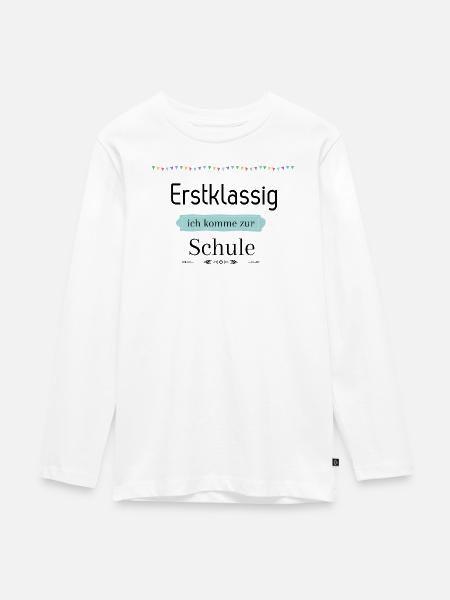 Einschulung - Teenager Premium Bio Langarmshirt - Weiß