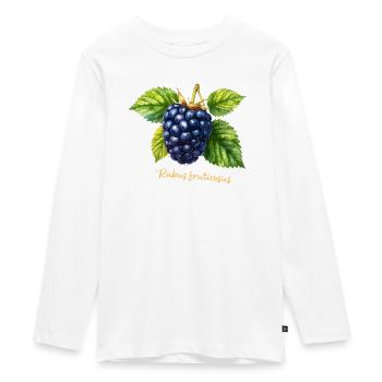 Brombeere – Botanisches Aquarell im Vintage-Stil - Teenager Premium Bio Langarmshirt - Weiß - Vorne - AI Model Kid Female (0cm)
