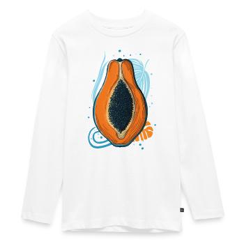 papaye - T-shirt manches longues Premium Ado - blanc - Devant - AI Model Kid Female (0cm)