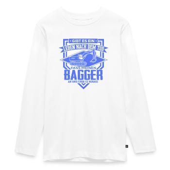 Baggerfahrer Sprüche Baugeräteführer Hochbau - Teenager Premium Bio Langarmshirt - Weiß - Vorne - AI Model Kid Female (0cm)