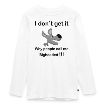Grey Cartoon Dog Snout - Teenager Premium Organic Long Sleeve Shirt - white - Front - AI Model Kid Female (0cm)