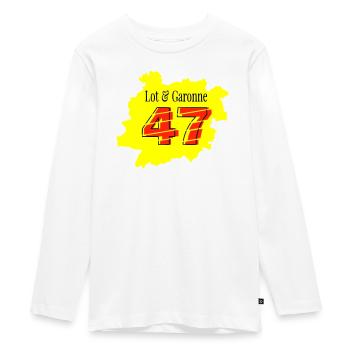 Carte Lot et Garonne 47  - T-shirt manches longues Premium Ado - blanc - Devant - AI Model Kid Female (0cm)