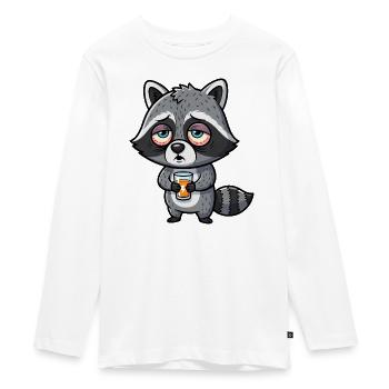 Waschbär Energie Kraftlos Morgenmuffel Koffein  - T-shirt manches longues Premium Ado - blanc - Devant - AI Model Kid Female (0cm)