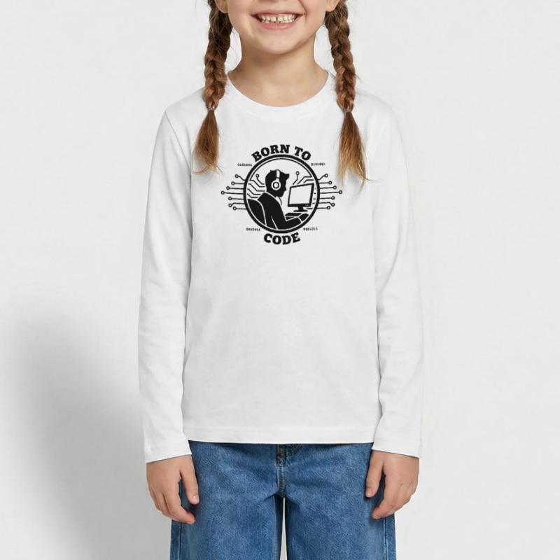 Codeur né pour coder Programmeur T-shirt manches longues Premium Ado
