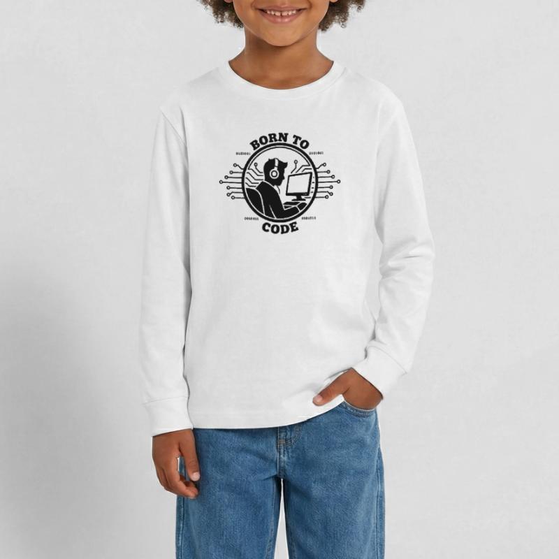 Codeur né pour coder Programmeur T-shirt manches longues Premium Ado