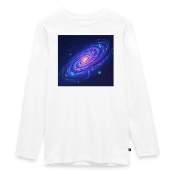 Neon Galaxie Spiral Kristalle - Teenager Premium Bio Langarmshirt - Weiß - Vorne - AI Model Kid Female (0cm)