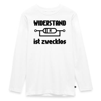Widerstand ist Zwecklos – Strom & Technik-Humor - Teenager Premium Bio Langarmshirt - Weiß - Vorne - AI Model Kid Female (0cm)