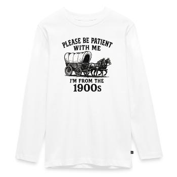 S’il vous plaît, soyez indulgent avec moi, je viens de la - T-shirt manches longues Premium Ado - blanc - Devant - AI Model Kid Female (0cm)