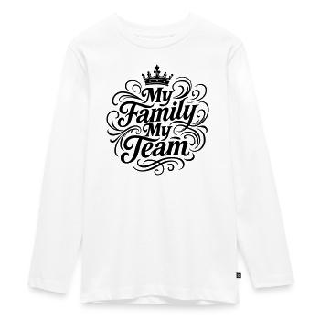 Ma famille, mon équipe - T-shirt manches longues Premium Ado - blanc - Devant - AI Model Kid Female (0cm)