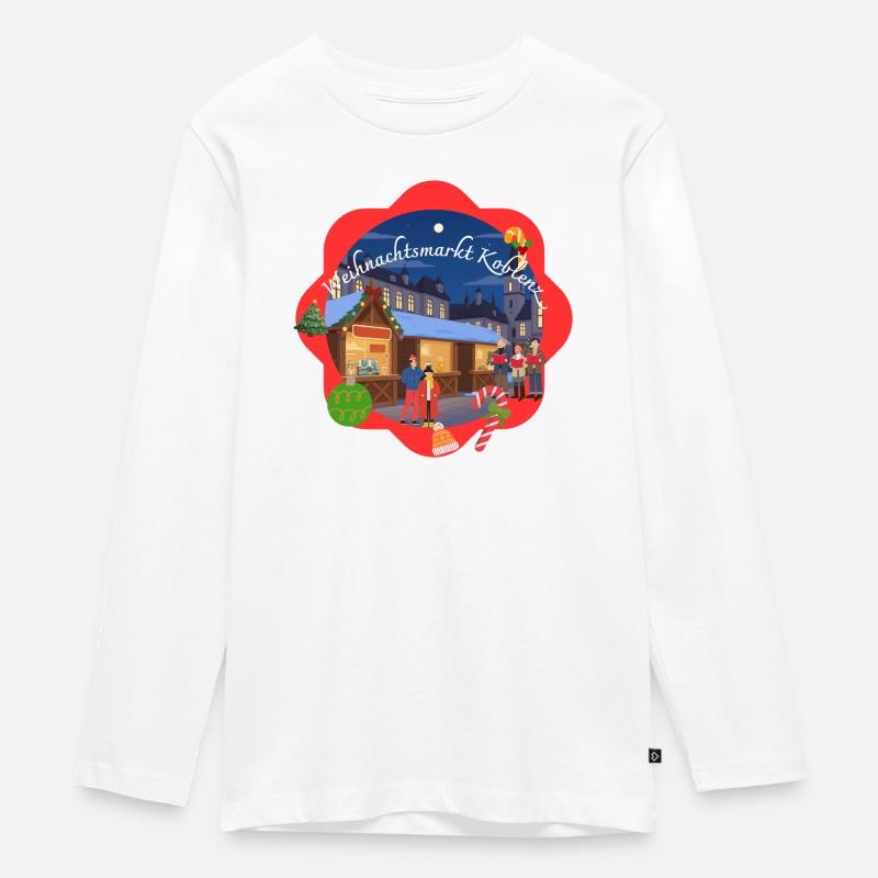 Marché de Noël de Coblence - T-shirt manches longues Premium Ado - blanc