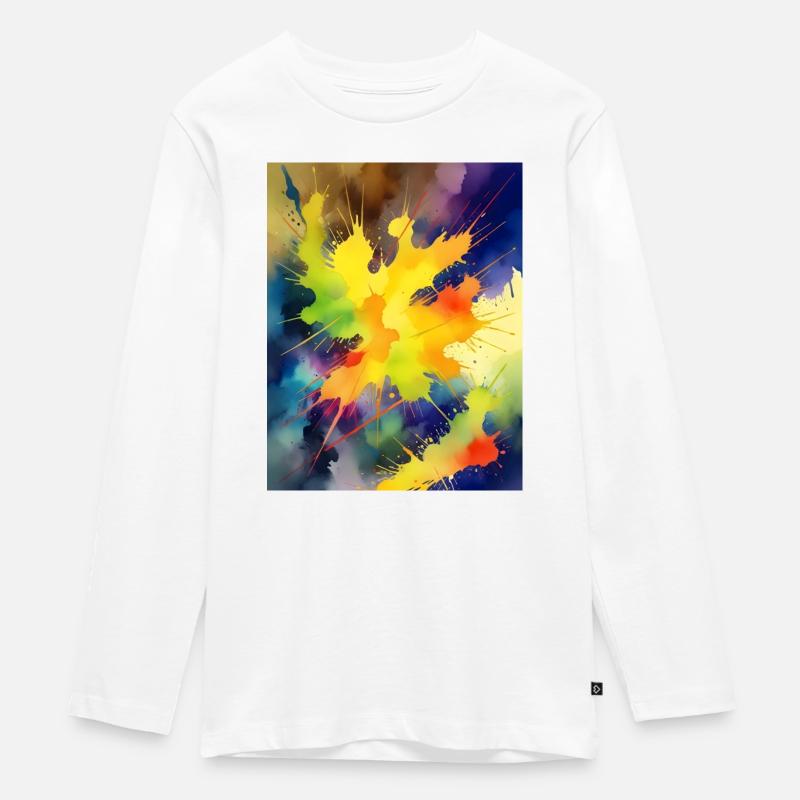 Explosion de couleur Éclaboussure abstraite - T-shirt manches longues Premium Ado - blanc