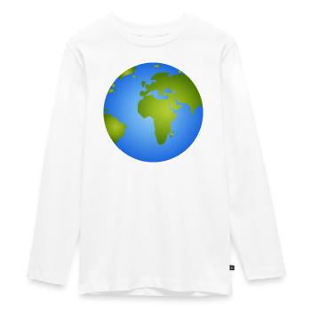 Terre bleue - Illustration de globe élégante - T-shirt manches longues Premium Ado - blanc - Devant - AI Model Kid Female (0cm)