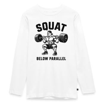 Squat Below Parallel Heavy Lifter - Teenager Premium Organic Long Sleeve Shirt - white - Front - AI Model Kid Female (0cm)
