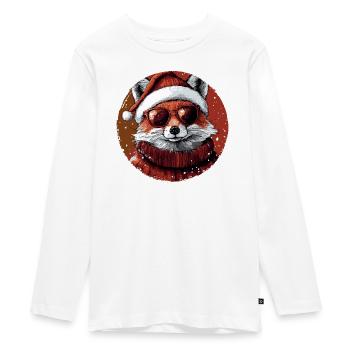 Fox Christmas Cool Christmas - Teenager Premium Organic Long Sleeve Shirt - white - Front - AI Model Kid Female (0cm)