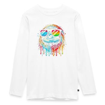 Sloth Sloth Art Lazy Sloth Fan - Teenager Premium Organic Long Sleeve Shirt - white - Front - AI Model Kid Female (0cm)