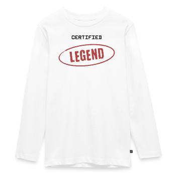 Certified Legend - Teenager Premium Organic Long Sleeve Shirt - white - Front - AI Model Kid Female (0cm)