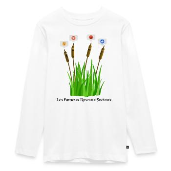 LES FAMEUX ROSEAUX SOCIAUX !  - T-shirt manches longues Premium Ado - blanc - Devant - AI Model Kid Female (0cm)