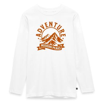 Moderne Bergabenteuer Peaks - Teenager Premium Bio Langarmshirt - Weiß - Vorne - AI Model Kid Female (0cm)