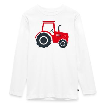 Farm tractor - Teenager Premium Organic Long Sleeve Shirt - white - Front - AI Model Kid Female (0cm)