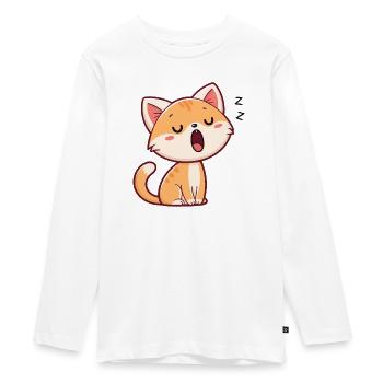 Pastell-Schlafkätzchen - Teenager Premium Bio Langarmshirt - Weiß - Vorne - AI Model Kid Female (0cm)