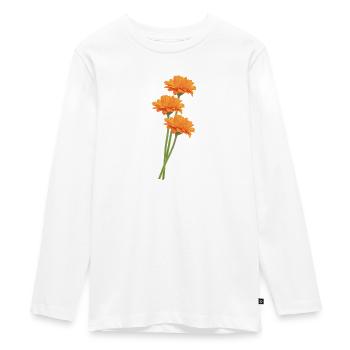 Orange Gerbera Trio - Teenager Premium Organic Long Sleeve Shirt - white - Front - AI Model Kid Female (0cm)