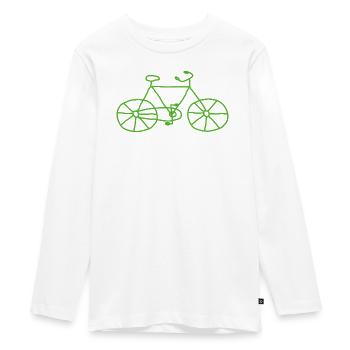 Fahrrad Skizze - Teenager Premium Bio Langarmshirt - Weiß - Vorne - AI Model Kid Female (0cm)