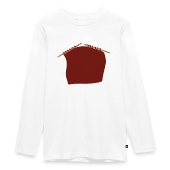 knitting project - Teenager Premium Organic Long Sleeve Shirt - white - Front - AI Model Kid Female (0cm)