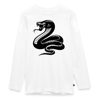 Snake Python Silhouette - Teenager Premium Organic Long Sleeve Shirt - white - Front - AI Model Kid Female (0cm)