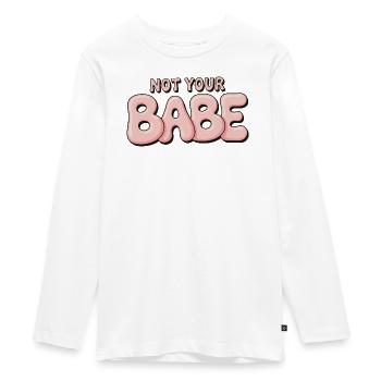 Not Your Babe - Statement Bubble Font - Teenager Premium Organic Long Sleeve Shirt - white - Front - AI Model Kid Female (0cm)