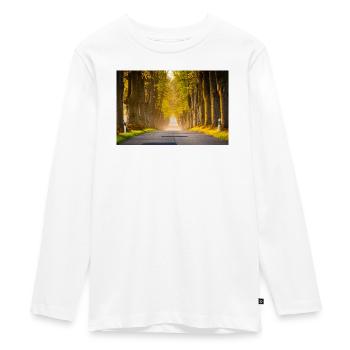 L’avenue d’automne à la lumière - T-shirt manches longues Premium Ado - blanc - Devant - AI Model Kid Female (0cm)