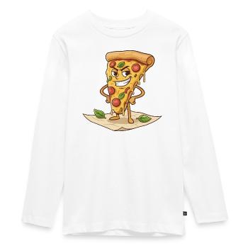 Dessin animé coquin de la part de pizza - T-shirt manches longues Premium Ado - blanc - Devant - AI Model Kid Female (0cm)