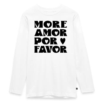 Plus d’amour s’il te plaît - T-shirt manches longues Premium Ado - blanc - Devant - AI Model Kid Female (0cm)