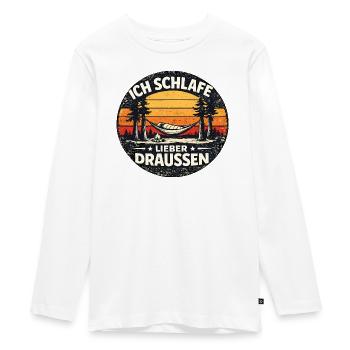 Je préfère dormir dehors - T-shirt manches longues Premium Ado - blanc - Devant - AI Model Kid Female (0cm)