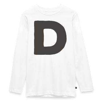 Minimal Letter D Bold Monogram Typography - Teenager Premium Organic Long Sleeve Shirt - white - Front - AI Model Kid Female (0cm)