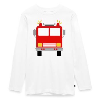 Fire engine - Teenager Premium Organic Long Sleeve Shirt - white - Front - AI Model Kid Female (0cm)