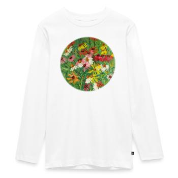 Peinture colorée de prairies à l’échinacée - T-shirt manches longues Premium Ado - blanc - Devant - AI Model Kid Female (0cm)