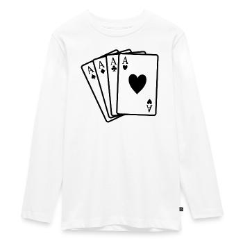 Poker cards - Teenager Premium Organic Long Sleeve Shirt - white - Front - AI Model Kid Female (0cm)
