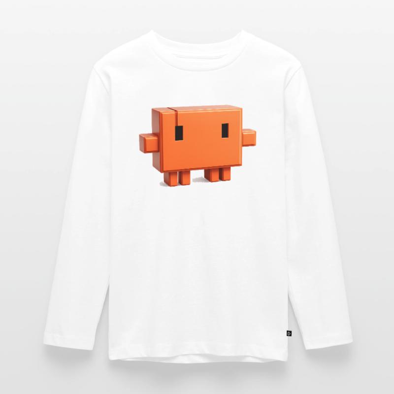 Claude Code Pixel 3D Mascot Cute Dev Sticker Teenager Premium Organic Long Sleeve Shirt