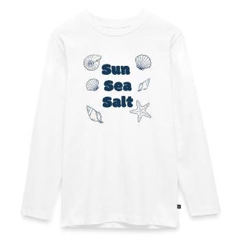 Sun Sea Salt Beach Ocean Coastal Summer Design - T-shirt manches longues Premium Ado - blanc - Devant - AI Model Kid Female (0cm)