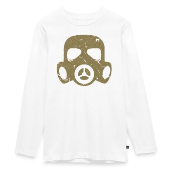 Grunge Gasmaske Nuklear Radioaktiv Feinstaub - Teenager Premium Bio Langarmshirt - Weiß - Vorne - AI Model Kid Female (0cm)