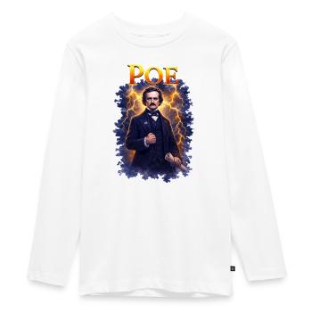 Edgar Allan Poe Portrait - Teenager Premium Organic Long Sleeve Shirt - white - Front - AI Model Kid Female (0cm)