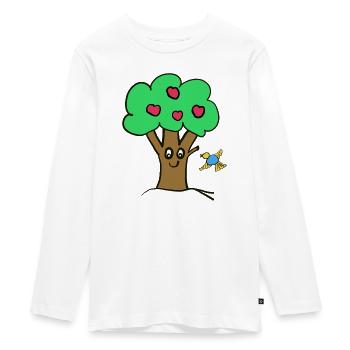 Pommier Arbre Oiseau de la nature - T-shirt manches longues Premium Ado - blanc - Devant - AI Model Kid Female (0cm)