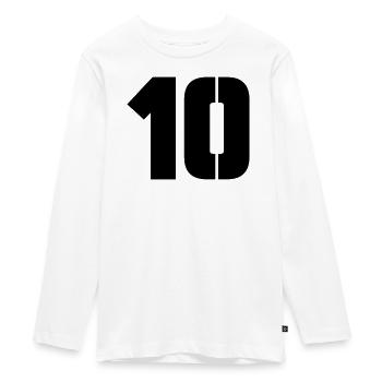 10 - Teenager Premium Bio Langarmshirt - Weiß - Vorne - AI Model Kid Female (0cm)