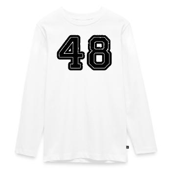 48 - Teenager Premium Bio Langarmshirt - Weiß - Vorne - AI Model Kid Female (0cm)