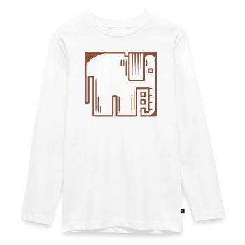 Elefant - Teenager Premium Bio Langarmshirt - Weiß - Vorne - AI Model Kid Female (0cm)