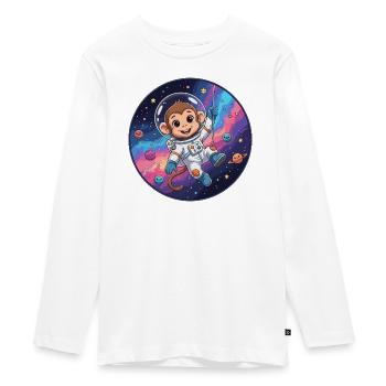 Un astronaute singe dans l’espace stellaire - T-shirt manches longues Premium Ado - blanc - Devant - AI Model Kid Female (0cm)