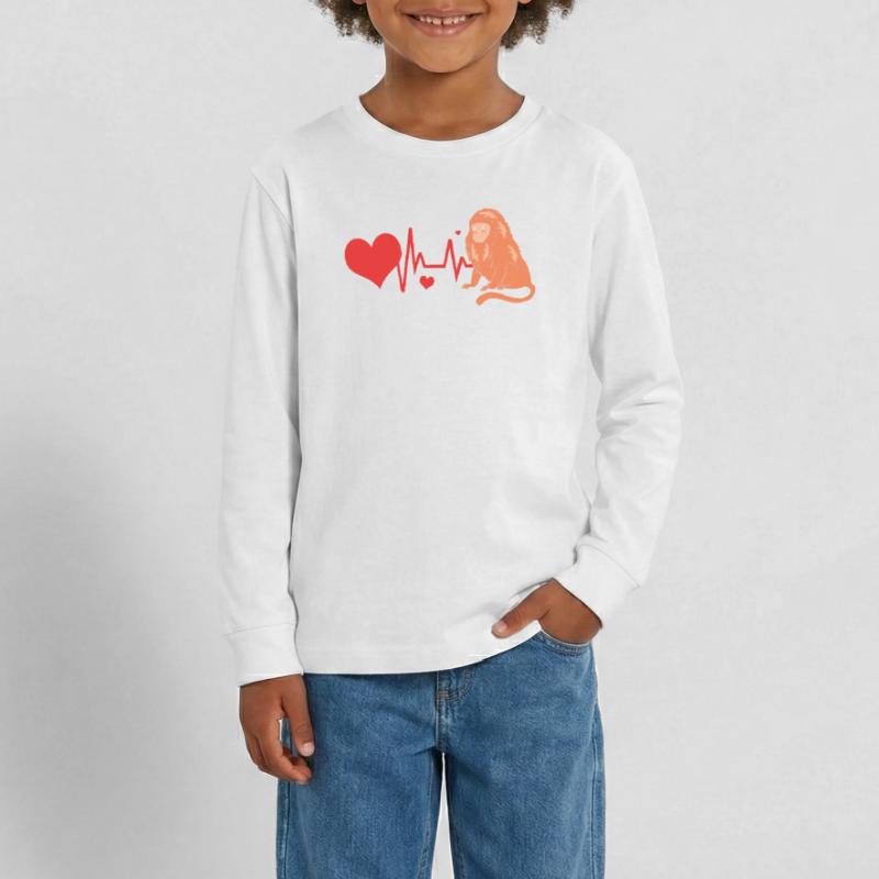 Tamarin Monkey Monkey Monkey Monkey Face Teenager Premium Organic Long Sleeve Shirt